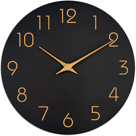 Mosewa large wall clock with 16-inch black face for bold room centerpiece.