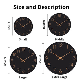 Mosewa silent wall clock with non-ticking movement for quieter rooms.