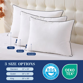 Bed setup featuring Mosluna pillow ideal for side sleepers.