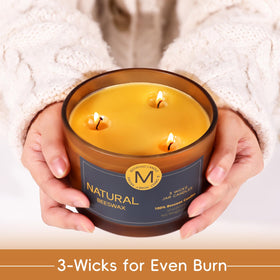 MOSROAD amber frosted jar candle showing rustic charm with subtle honey aroma