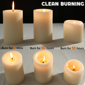 MOSROAD ivory pillar candle emitting warm glow for spa ambiance