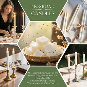 MOSROAD smokeless beeswax taper 9inch for a clean burn and ambiance