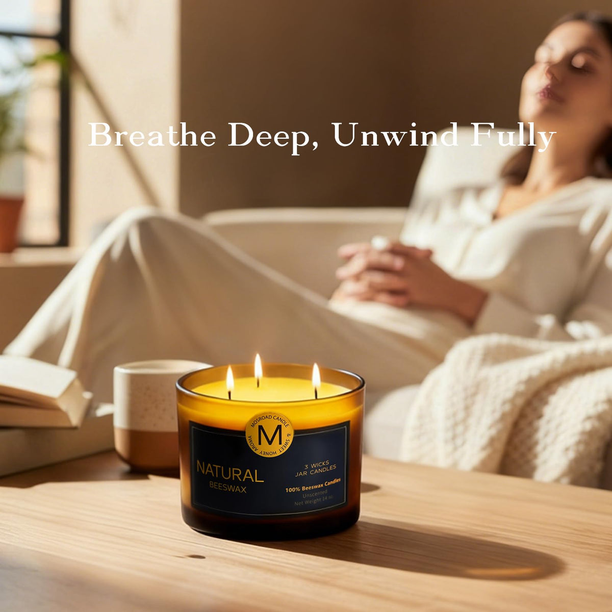 MOSROAD subtle honey aroma candle ideal for calming spaces