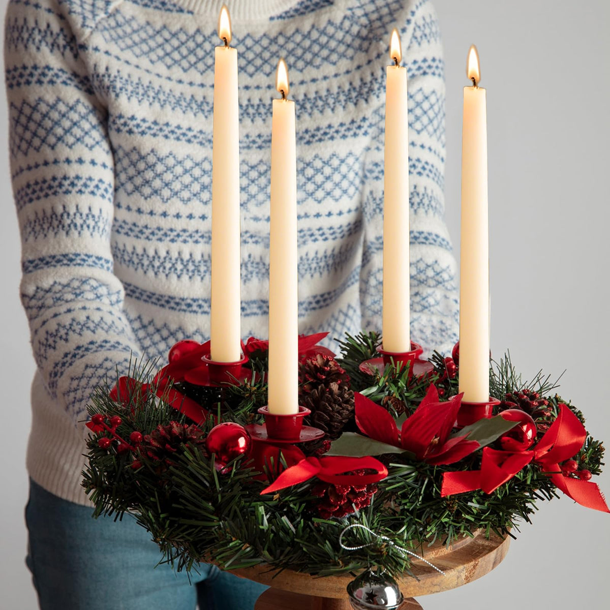 MOSROAD table decor beeswax taper candle lit creates warm ambient evenings