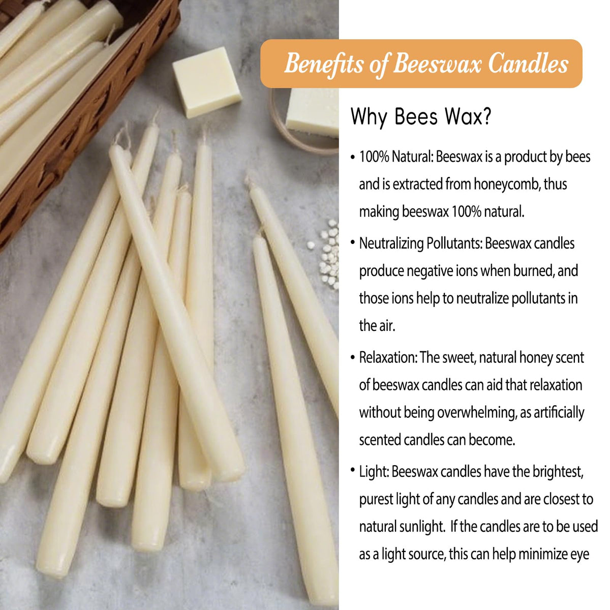 MOSROAD wedding-event beeswax taper candles elevate centerpieces at events
