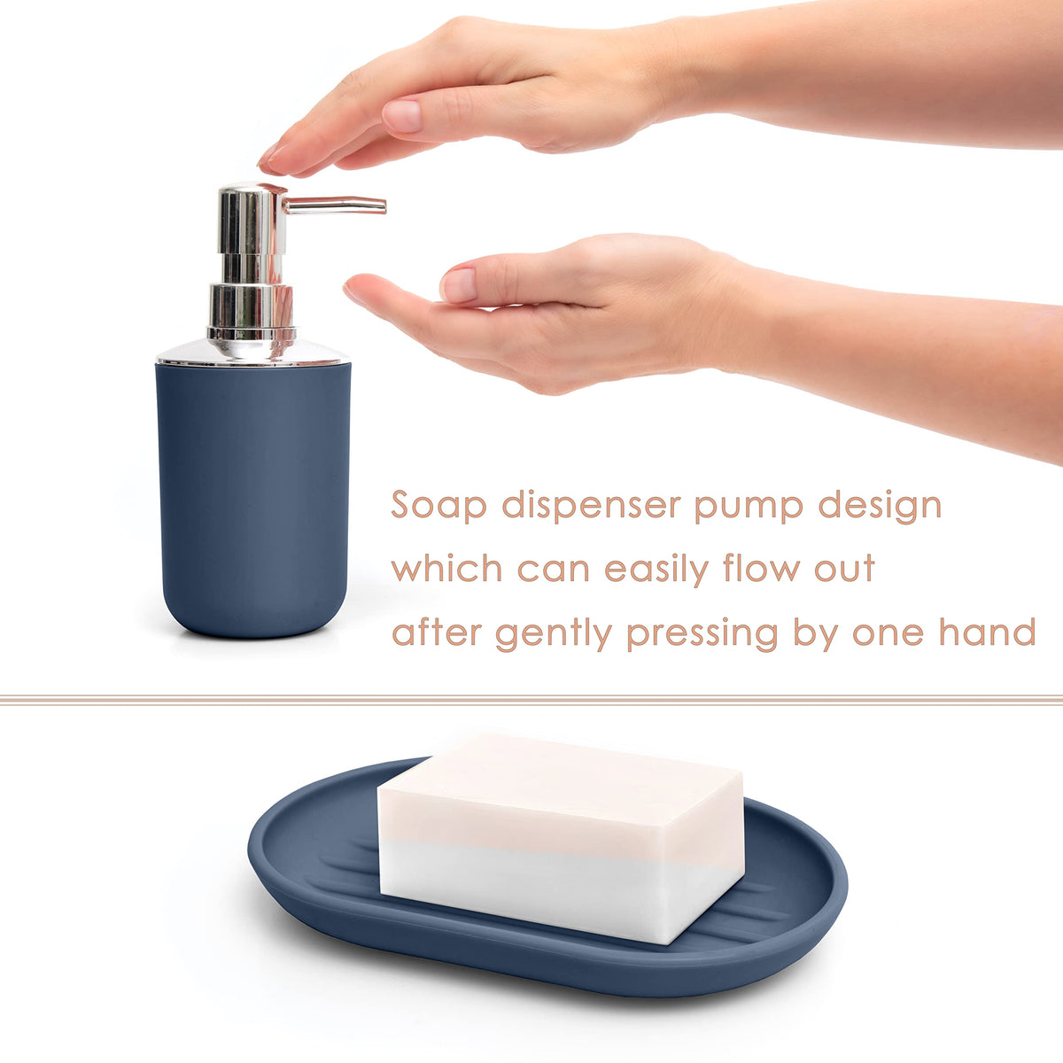 Moss & Stone lotion dispenser with modern design for controlled dispensing.