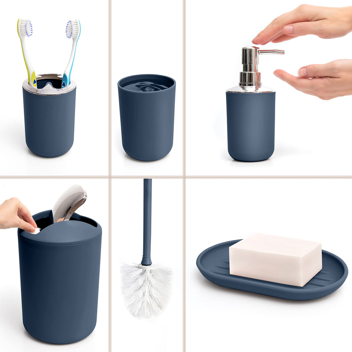 Moss & Stone soap dish in blue gloss keeps soaps dry and within reach.