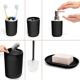 Moss & Stone toothbrush holder with separation stores multiple brushes neatly.