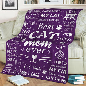 Mosslink Cat Mom Blanket draped on a bed for cozy evenings.