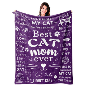 Mosslink Cat Mom Blanket folded neatly, ready for gift-giving and cozy evenings.