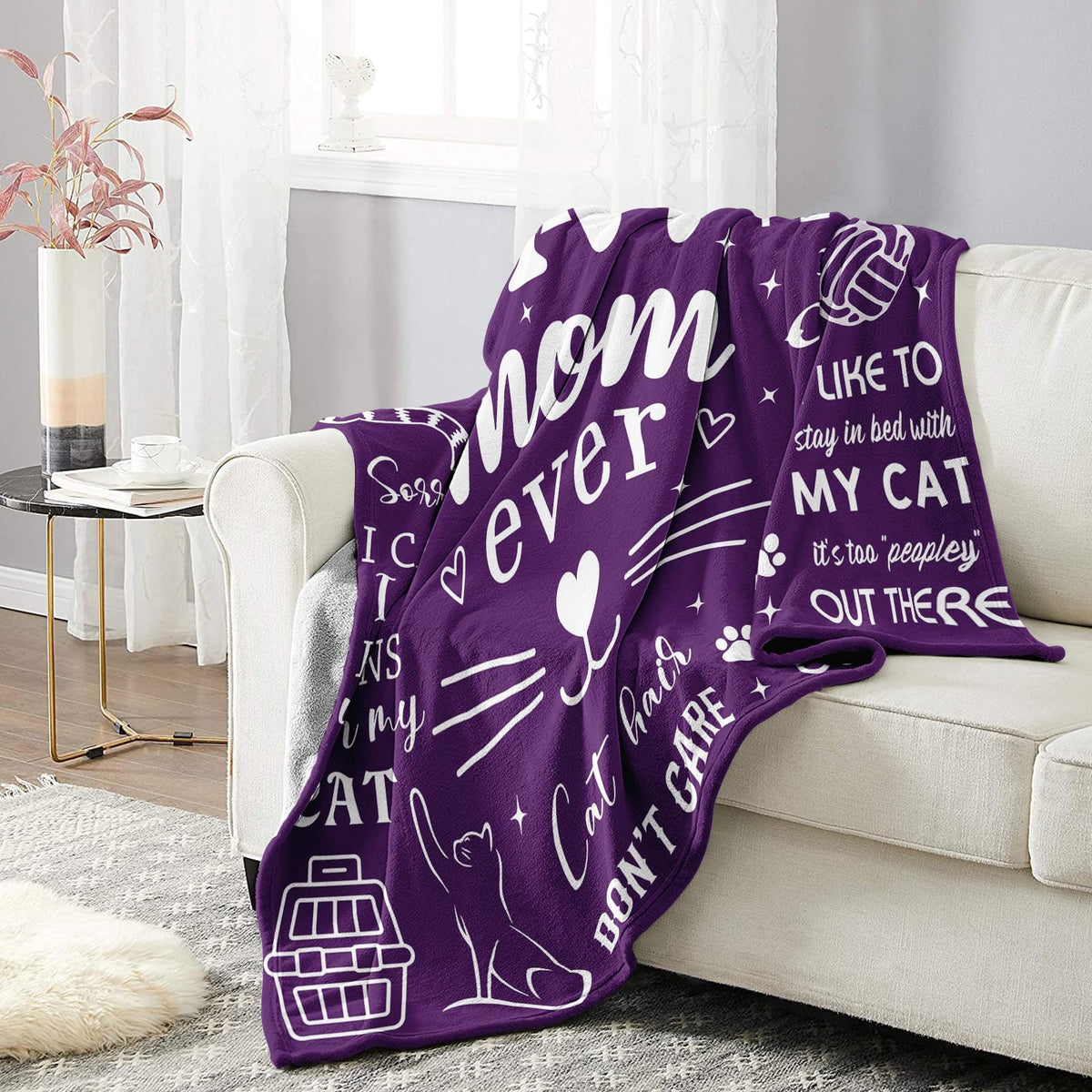 Mosslink Cat Mom Blanket packaged as a thoughtful gift for cat lovers.