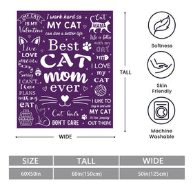 Mosslink Cat Mom Blanket on a sofa creating warm, inviting relaxation.