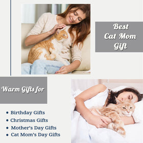 Mosslink Cat Mom Blanket rolled for travel and easy carry.