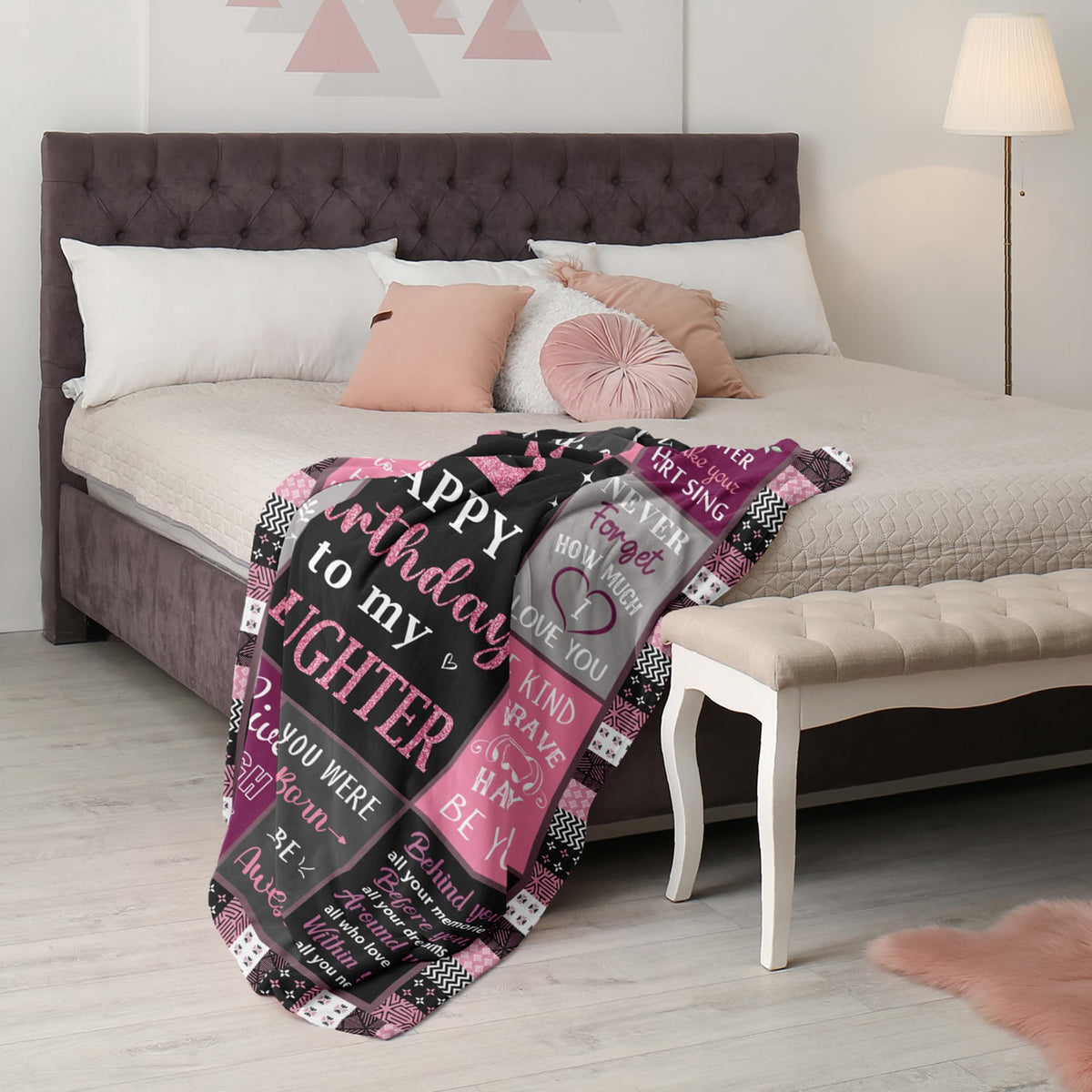 Mosslink blanket on bed as a warm companion for mornings