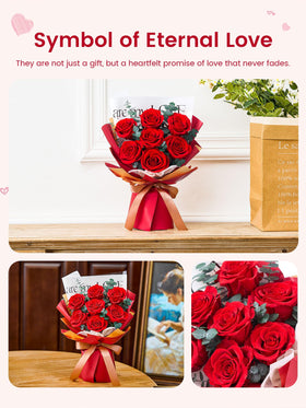 Mosstory no-maintenance preserved roses avoiding water or sunlight.
