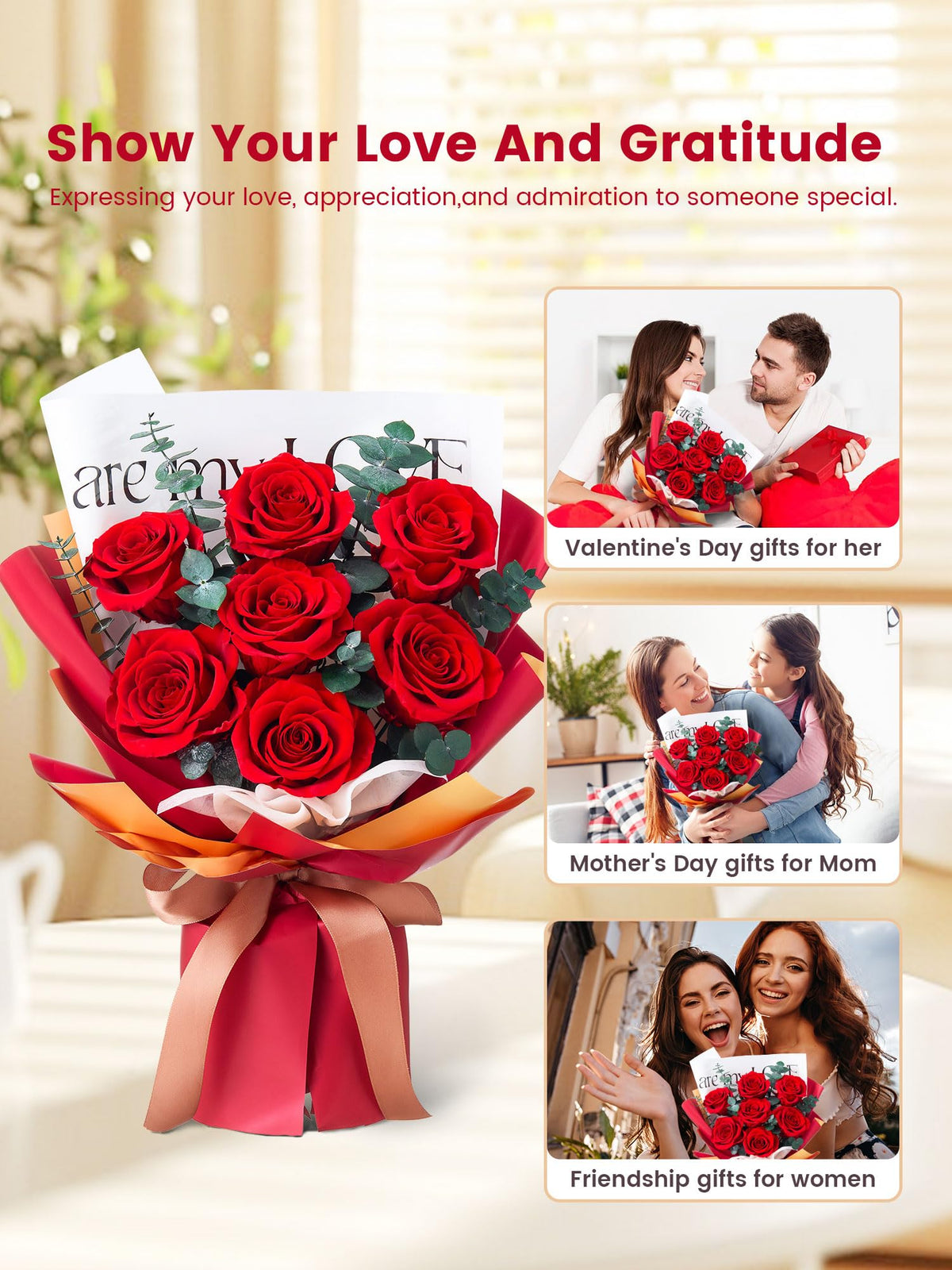 Mosstory romantic gift bouquet perfect for anniversaries and celebrations.