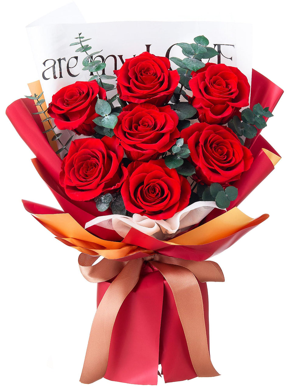 Mosstory Roses Bouquet 7-Piece, elegant preserved-rose arrangement.