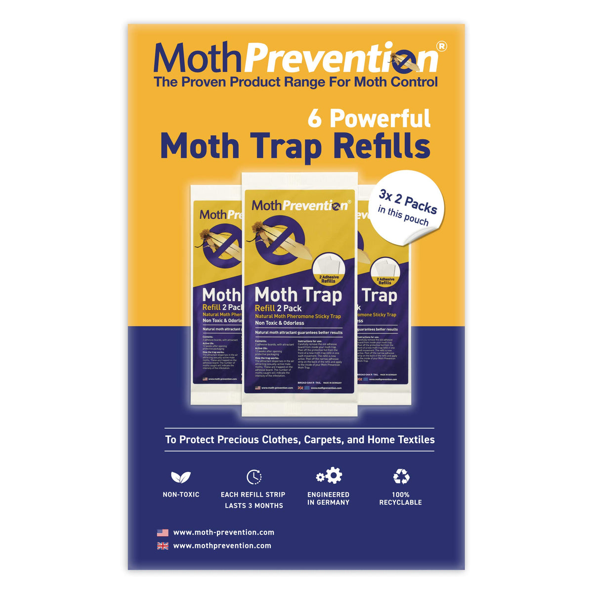 MothPrevention closet moth trap in use catching pests.