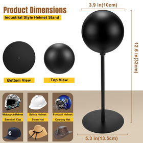 Versatile Motofans display rack fits motorcycle, bicycle, baseball helmets and caps.
