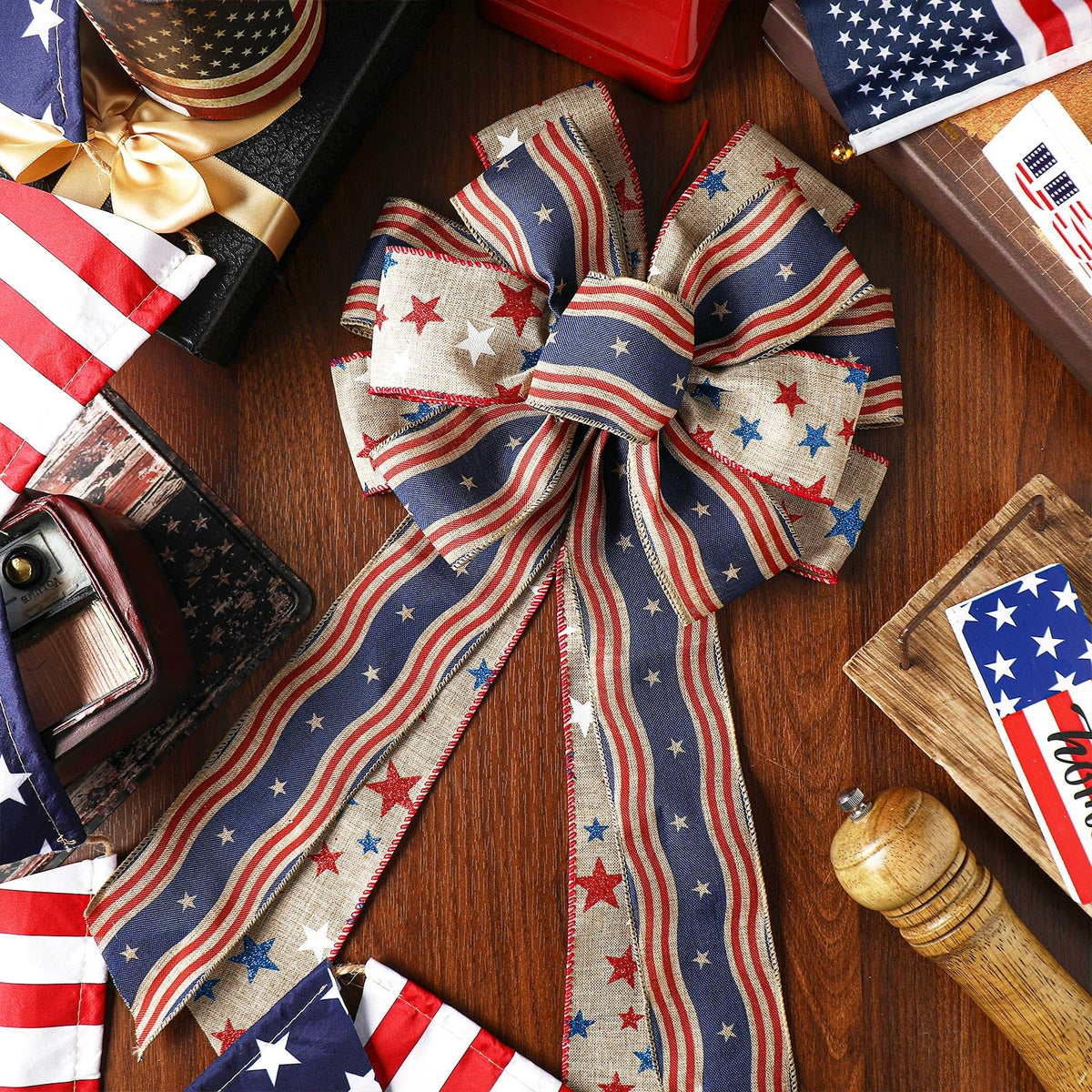 Moucuny independence day decor bow ideal for wreaths and arches.