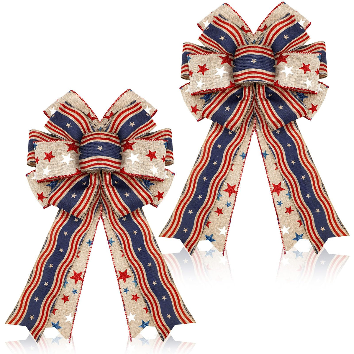 Moucuny memorial day bows two-pack for bright outdoor patriotic display.