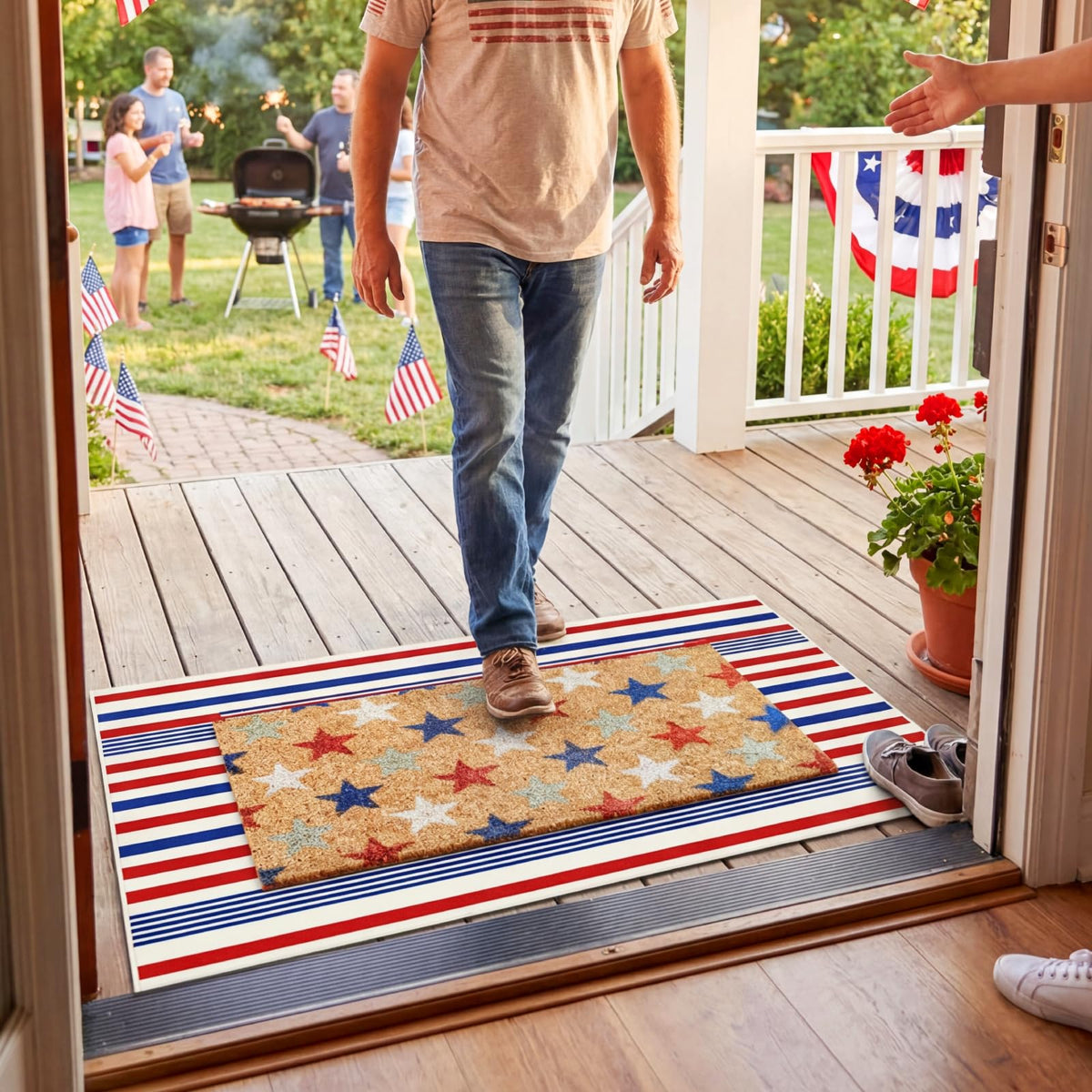 Moucuny non-slip back on doormat helps prevent slips