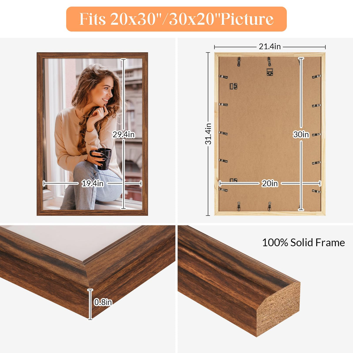 MOUDAMION 0.8 inch thick frame suits 20x30 or 30x20 posters.