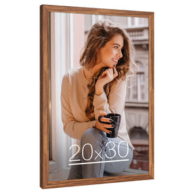 MOUDAMION 20x30 solid wood frame with plexiglass front protects photos from dust.