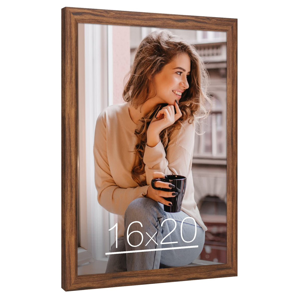 MOUDAMION rustic wood frame 16x20 with natural woodgrain finish