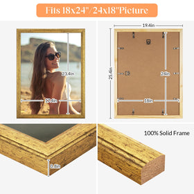 MOUDAMION modern golden frame suited for 18x24 or 24x18 gallery displays.