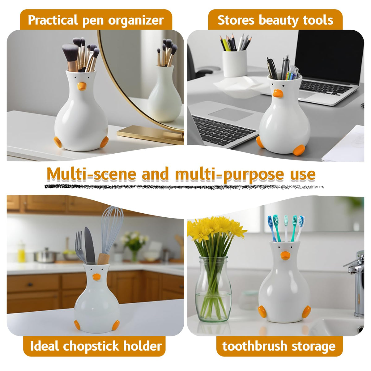 MOUGIGI duck vase stands 14.5 cm tall for eye-catching shelves.