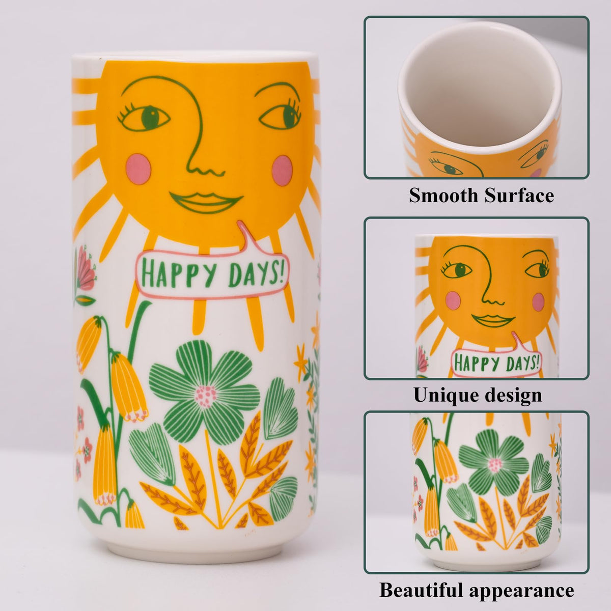 MOUGIGI durable ceramic vase with easy-clean glaze for lasting decor