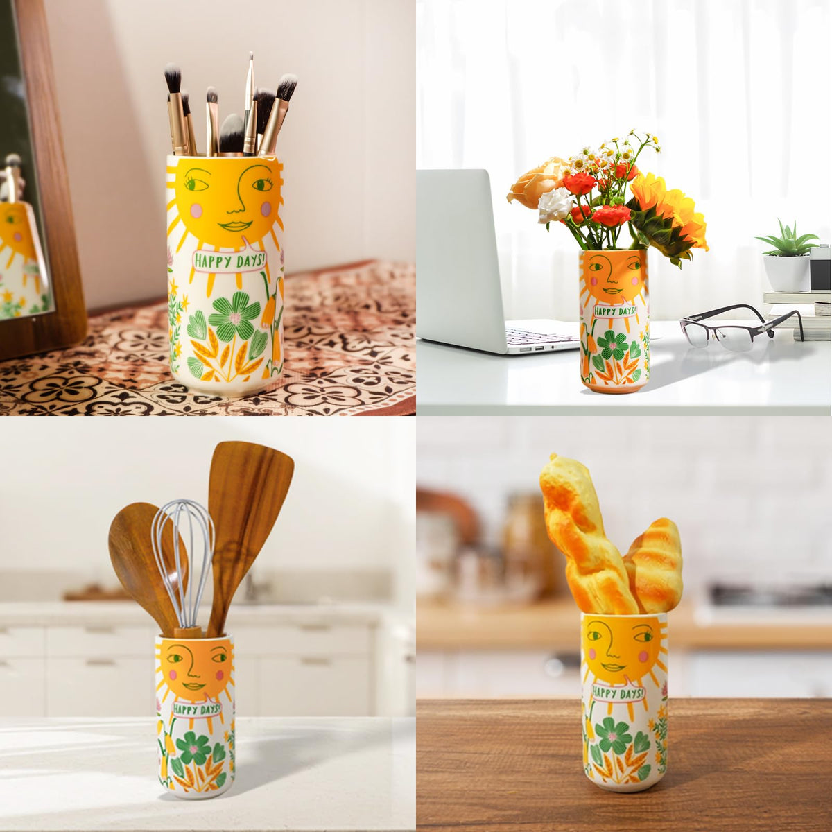 MOUGIGI makeup brush holder keeps vanity tidy with cheerful style
