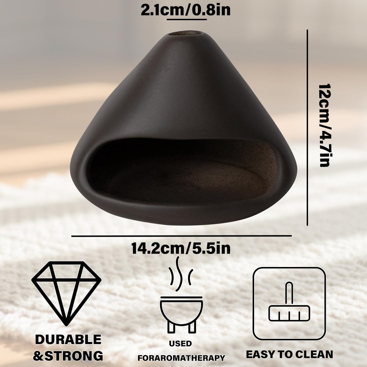 MOUGIGI mini ceramic fireplace fits small spaces for daily mindfulness rituals.