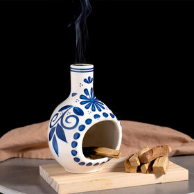 MOUGIGI mini chiminea burner on desk for compact aromatherapy