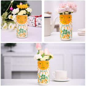 MOUGIGI round vase fits compact spaces on shelves or desks