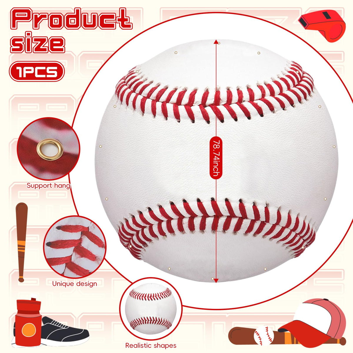 Moukeren baseball banner colorful-patterns brighten indoor spaces for festive gatherings