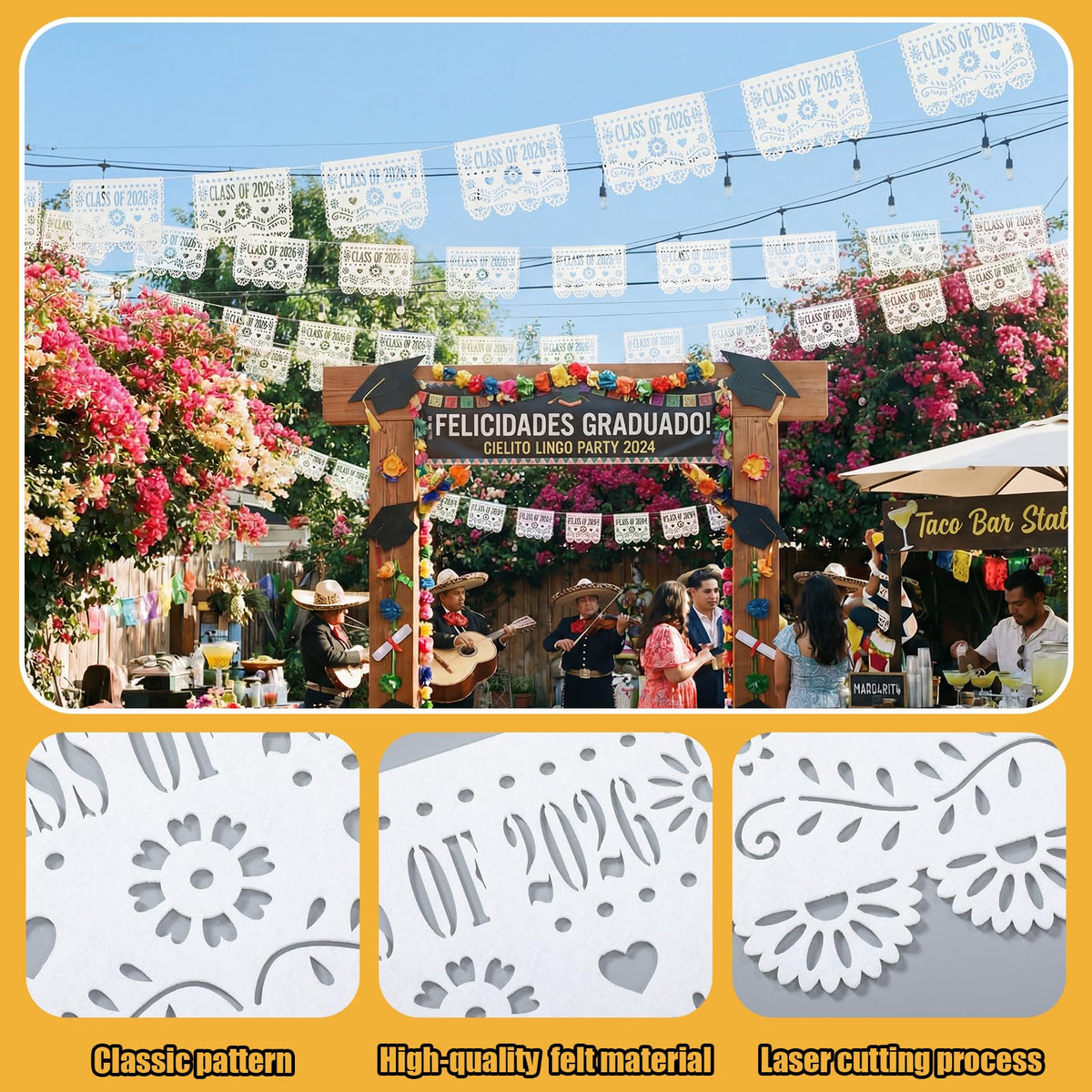 Moukeren Cielito Lindo graduation banner adds cultural flair to celebrations.