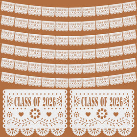 Moukeren Class of 2026 banner white felt decor for festive walls and photo backdrops.