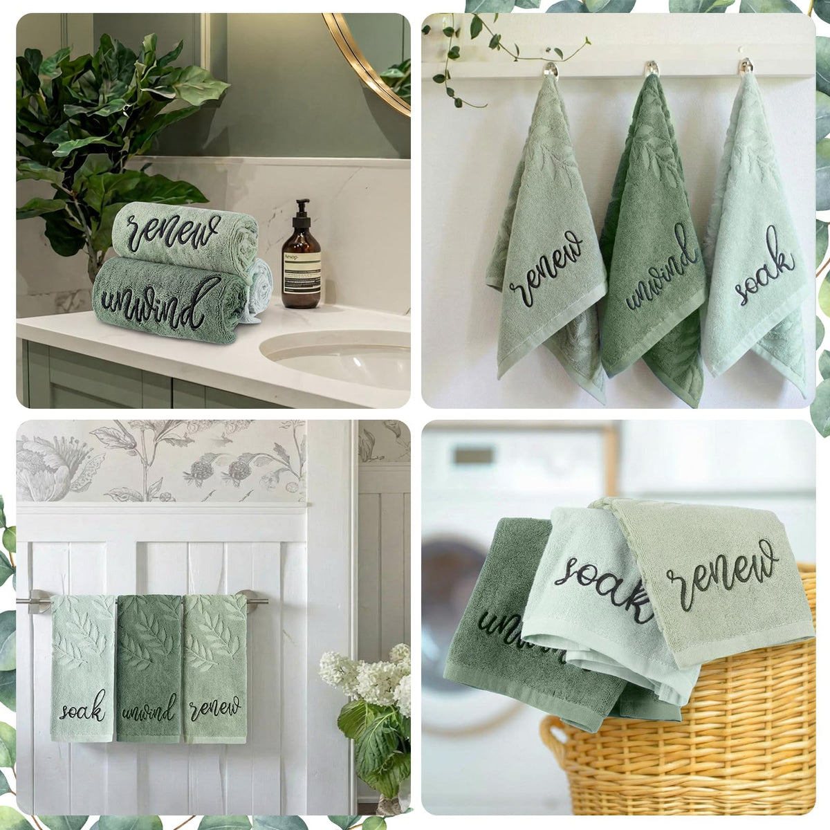 Moukeren gift-ready leaf towel set for housewarmings and seasonal gifting.