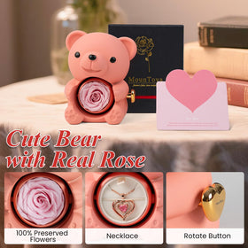 Mountova heart necklace with cubic zirconia birthstone included with rose set.