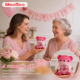 Mountova teddy bear displayed on dresser brightens daily routines