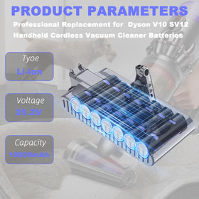 Mounzuikue Dyson V10 battery certifications CE RoHS FCC for safe use.