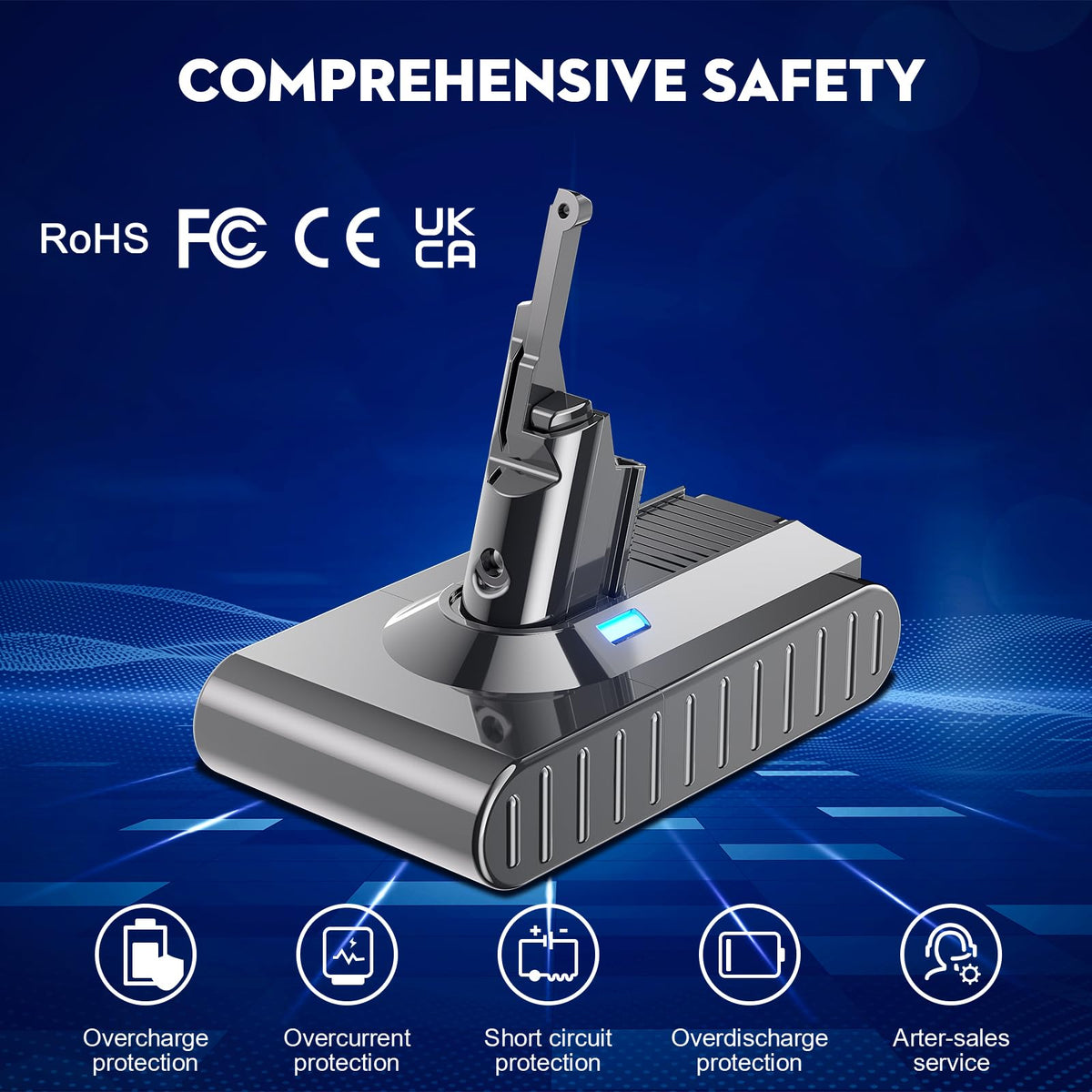 Mounzuikue Dyson V8 compatibility graphic shows broad tool support.