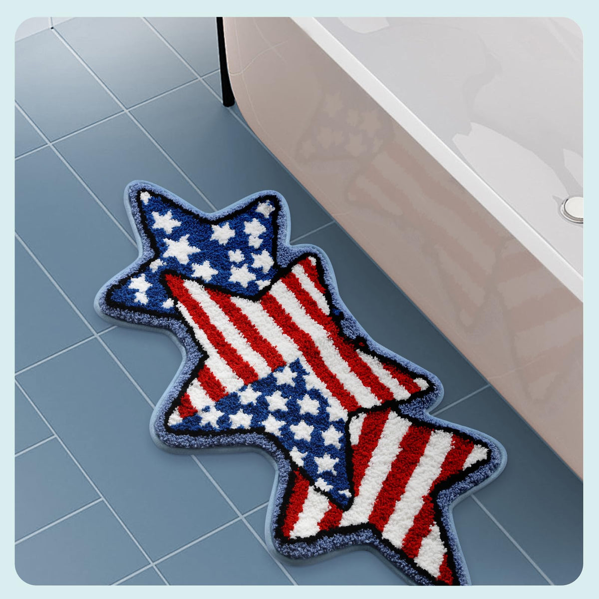 Moutina 4th of July rug dries floors and helps protect against puddles