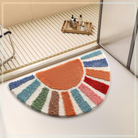 Moutina machine-washable bath rug stays bright after cleaning.