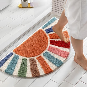 Moutina non-slip rug with TPR backing ensures grip on wet floors.