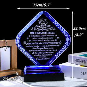 Movdyka K9 crystal surface with laser engraving for a durable keepsake.
