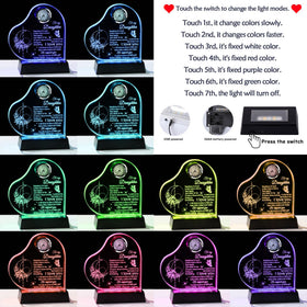 Movdyka LED base displaying color cycle to illuminate the message