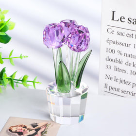 Movdyka Tulips crystal flower clear brightens desks with spark